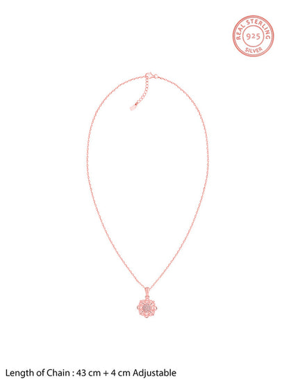 Rose Gold Bloomie Pendant With Link Chain