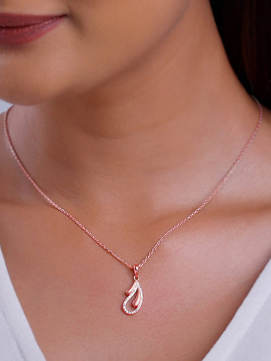 Rose Gold Specially You Pendant With Link Chain