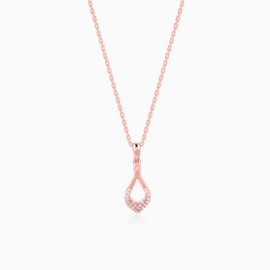 Rose Gold Stylish Drop Pendants With Link Chain