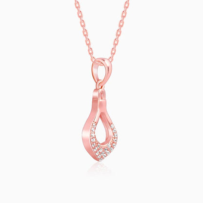 Rose Gold Stylish Drop Pendants With Link Chain