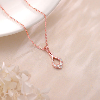 Rose Gold Stylish Drop Pendants With Link Chain