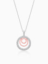 Dual Tone Luna Halo Pendant With Link Chain