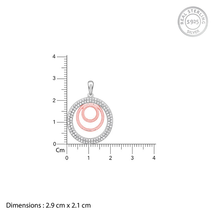 Dual Tone Luna Halo Pendant With Link Chain - view 5