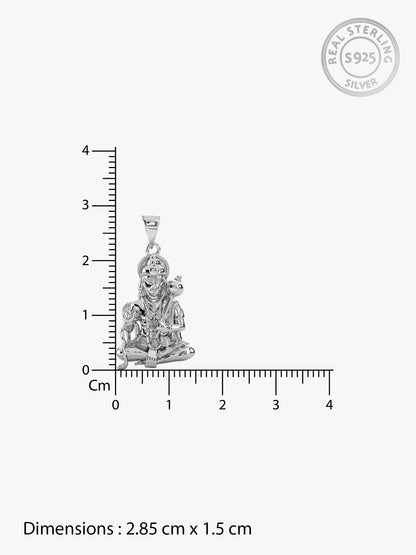 Silver Bajrangbali Pendant With Box Chain For Him