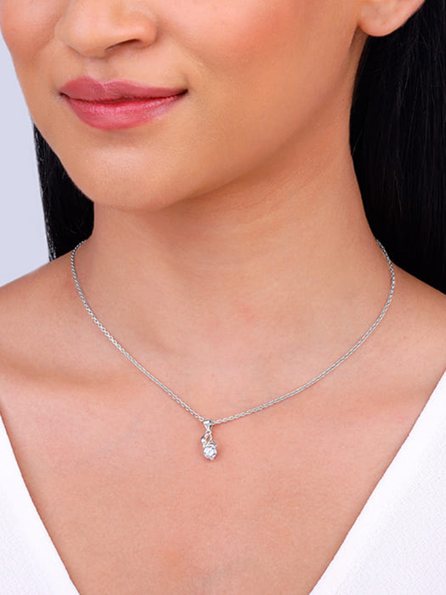 Silver Mini Swan Pendant with Link Chain