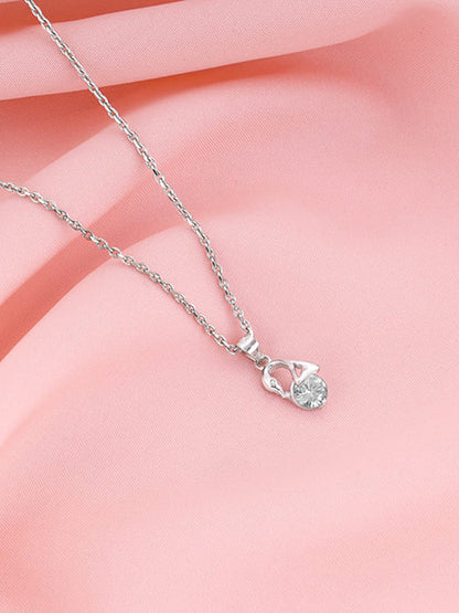 Silver Mini Swan Pendant with Link Chain