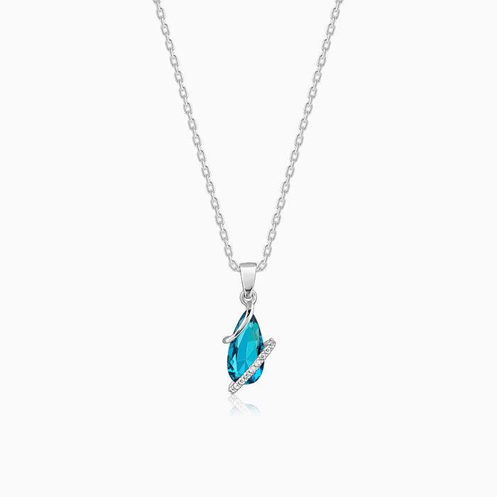 Silver Blue Night Pendant With Link Chain - Image 1