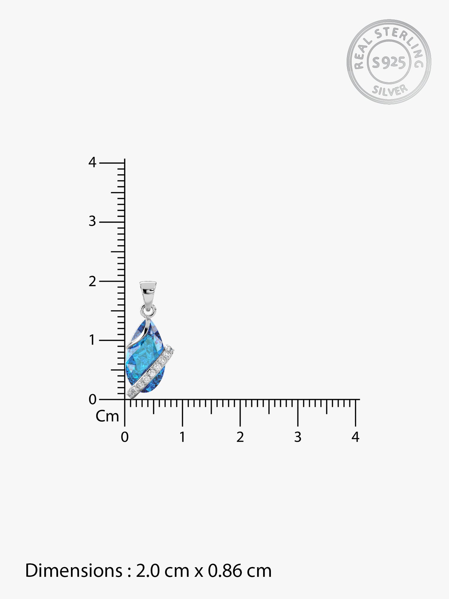Silver Blue Night Pendant With Link Chain