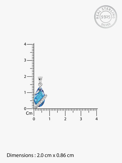 Silver Blue Night Pendant With Link Chain