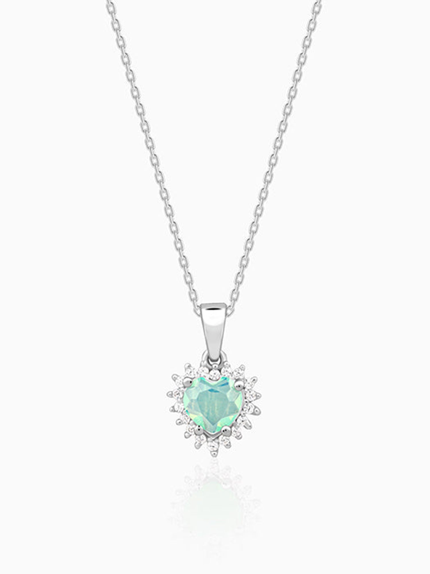 Silver Perfect Heart Pendant With Link Chain