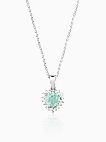 Silver Perfect Heart Pendant With Link Chain