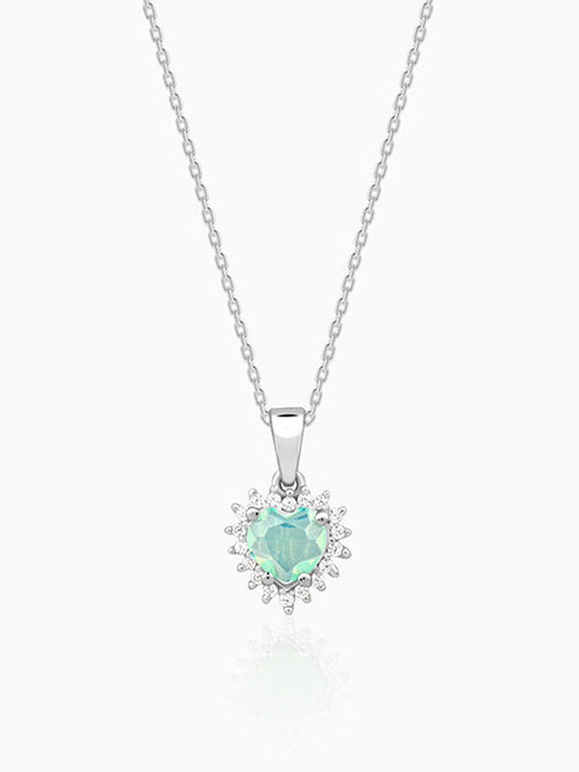Silver Perfect Heart Pendant With Link Chain