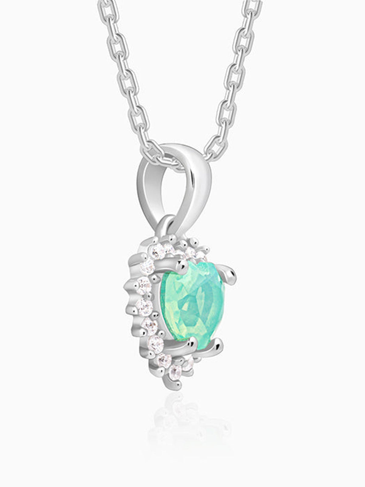Silver Perfect Heart Pendant With Link Chain