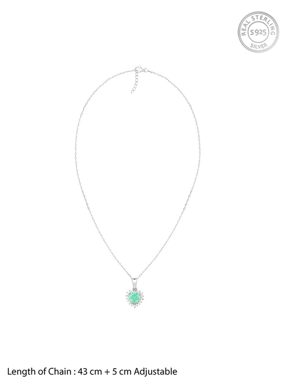 Silver Perfect Heart Pendant With Link Chain
