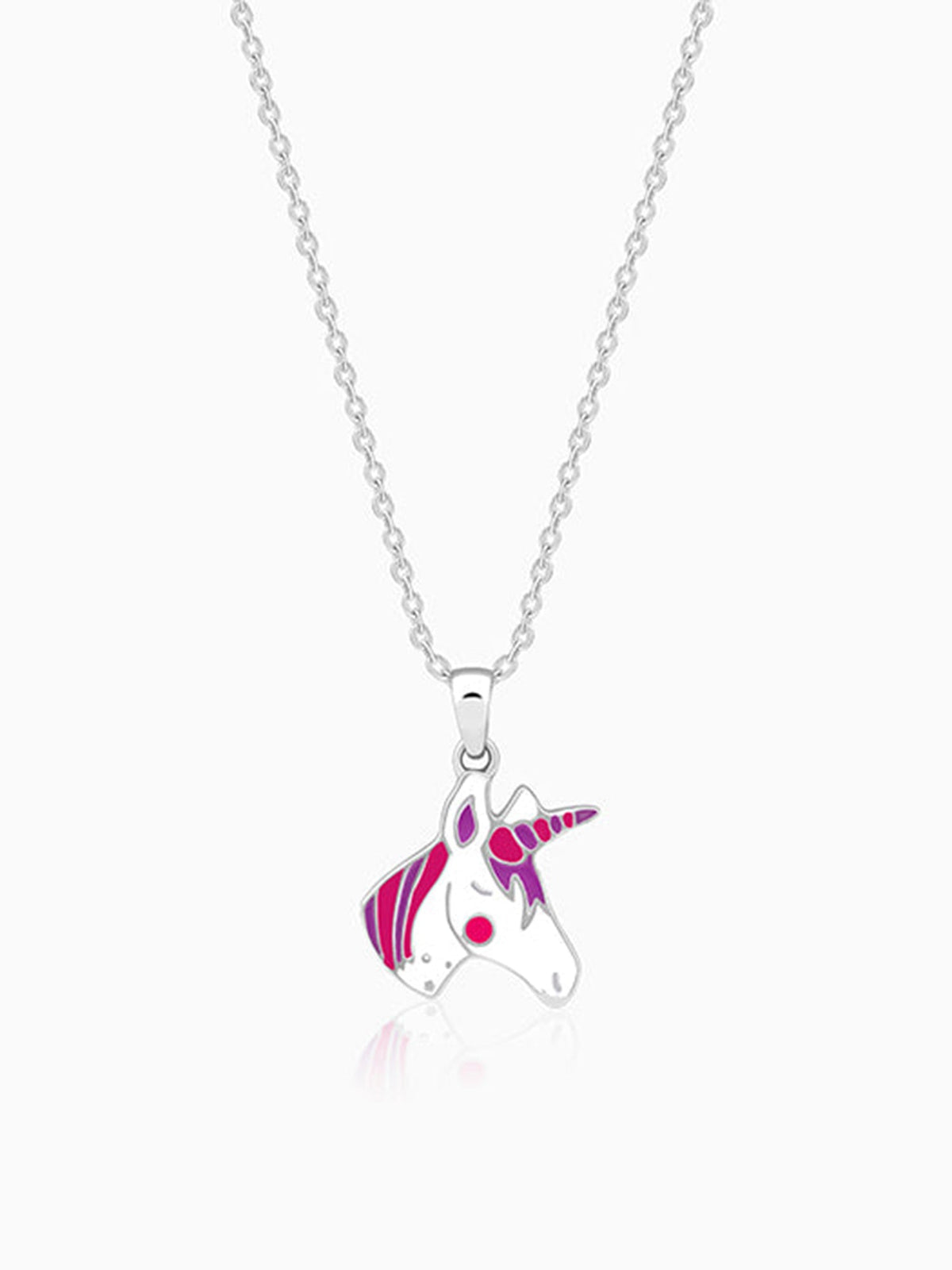 Silver Fairy Unicorn Kids Pendant With Link Chain