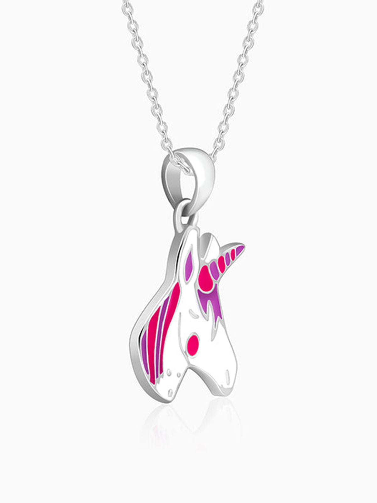 Silver Fairy Unicorn Kids Pendant With Link Chain