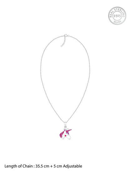 Silver Fairy Unicorn Kids Pendant With Link Chain