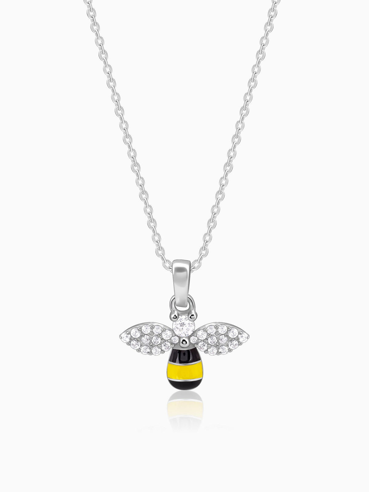 Silver Bee Kids Pendant With Link Chain