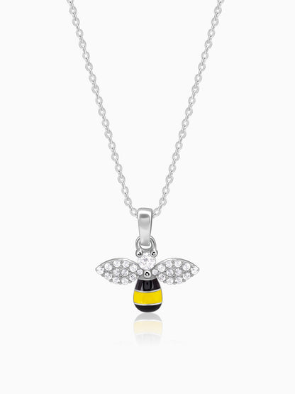 Silver Bee Kids Pendant With Link Chain