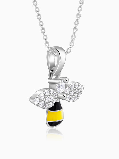 Silver Bee Kids Pendant With Link Chain