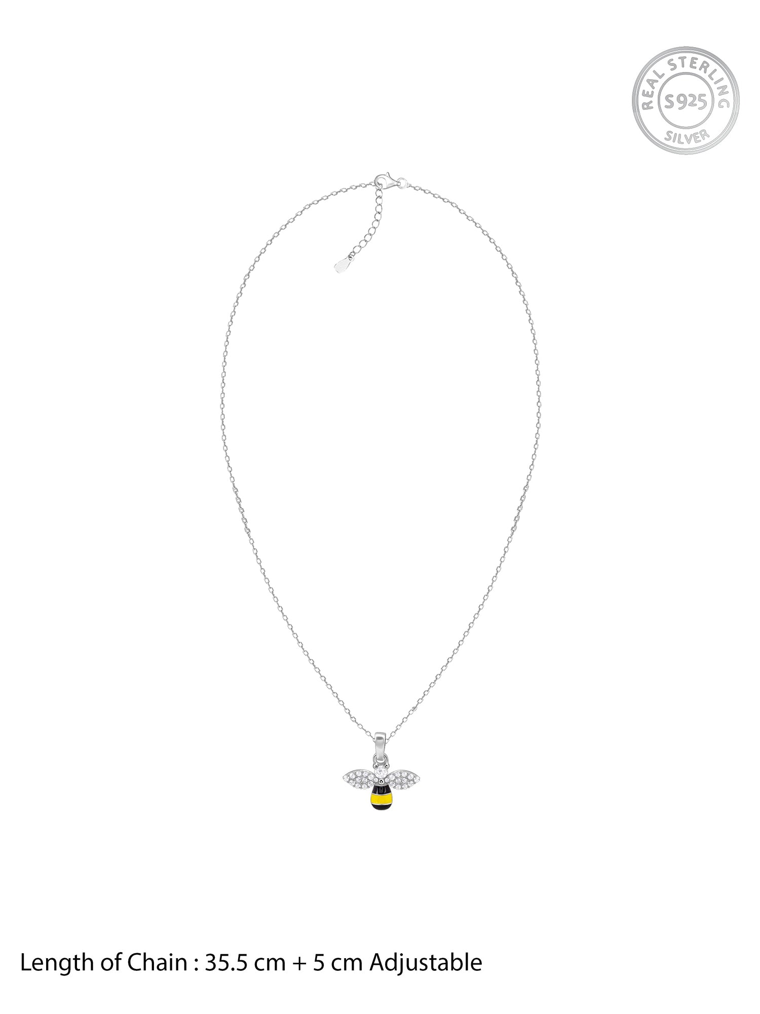 Silver Bee Kids Pendant With Link Chain