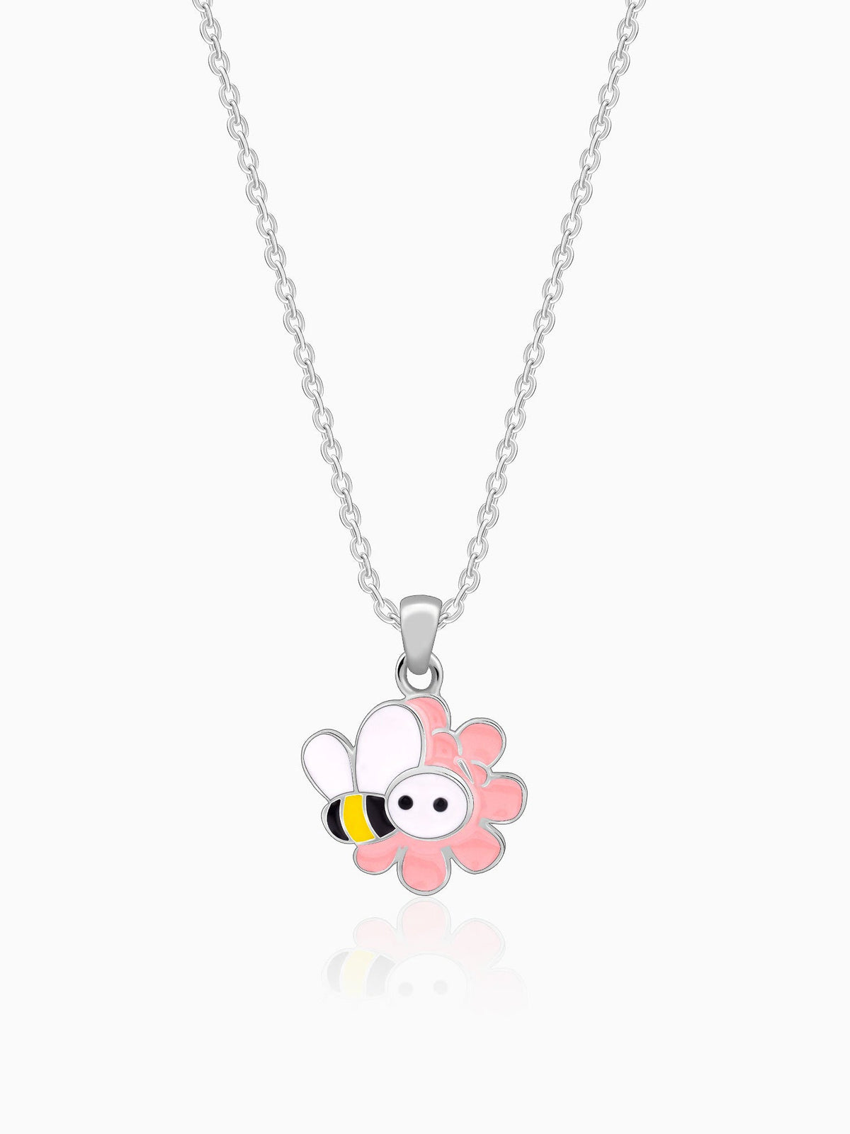 Silver Honeybee Kids Pendant With Link Chain