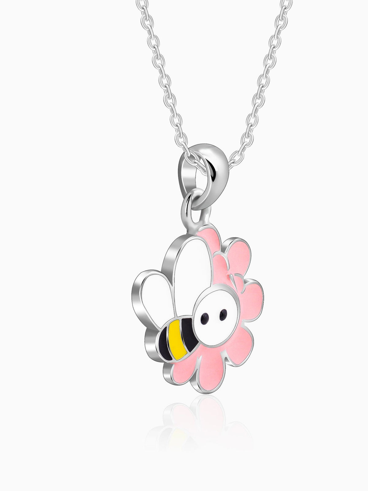 Silver Honeybee Kids Pendant With Link Chain