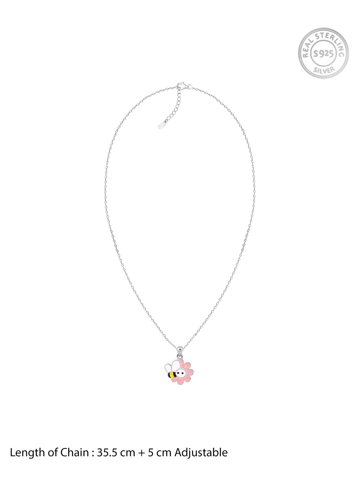 Silver Honeybee Kids Pendant With Link Chain