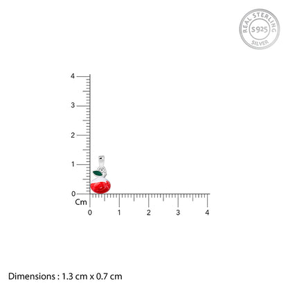 Silver Tri Colour Cherry Pendant With Link Chain