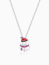 Silver Snowman Kids Pendant With Link Chain