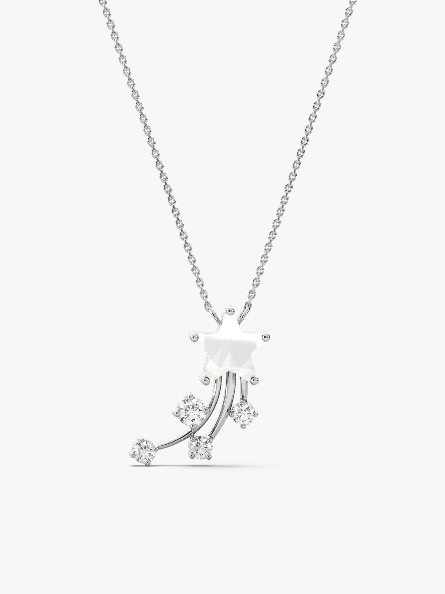 Silver Starlite Pendant With Link Chain
