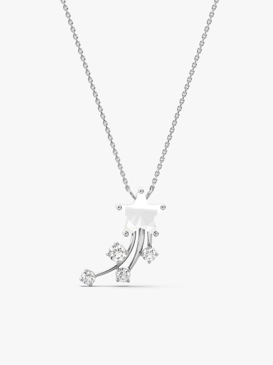 Silver Starlite Pendant With Link Chain