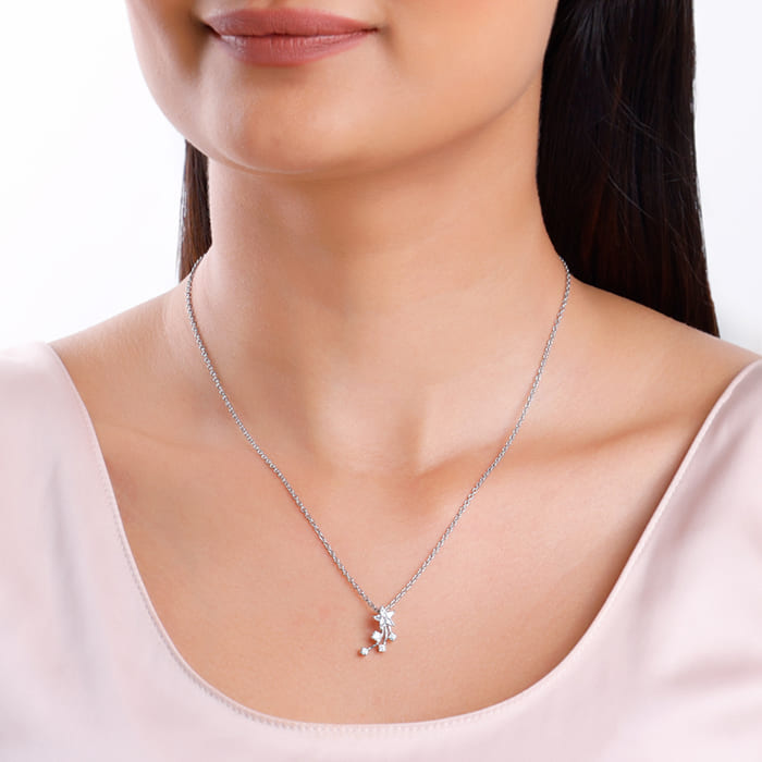 Silver Starlite Pendant With Link Chain - view 3