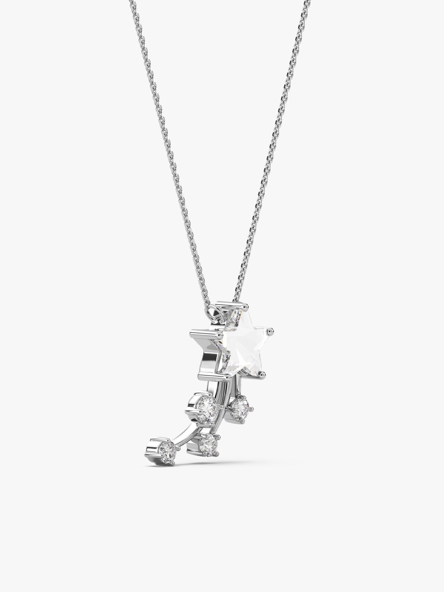 Silver Starlite Pendant With Link Chain