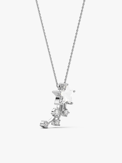 Silver Starlite Pendant With Link Chain