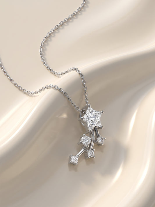 Silver Starlite Pendant With Link Chain