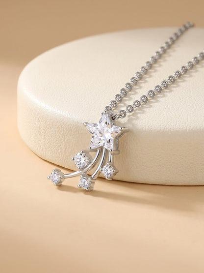 Silver Starlite Pendant With Link Chain