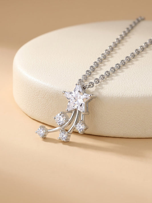 Silver Starlite Pendant With Link Chain