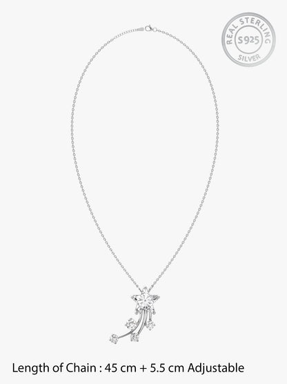 Silver Starlite Pendant With Link Chain