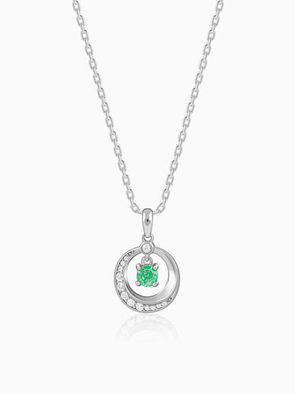 Silver Prettified Pendant With Link Chain