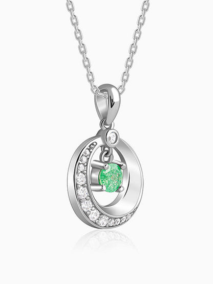 Silver Prettified Pendant With Link Chain