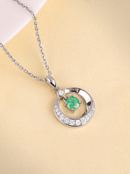 Silver Prettified Pendant With Link Chain