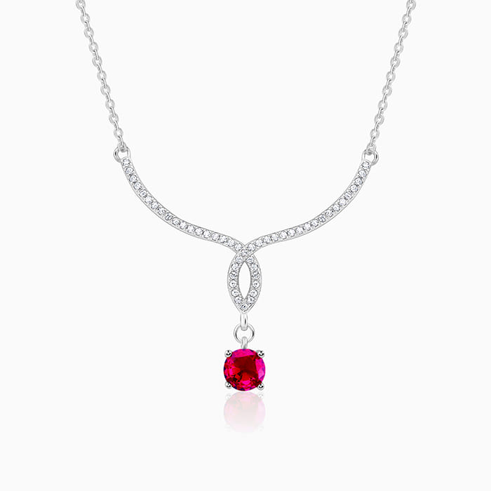 Silver Red Rebel Necklace - Image 1