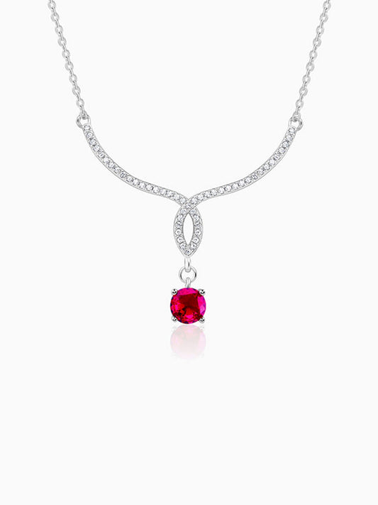 Silver Red Rebel Necklace