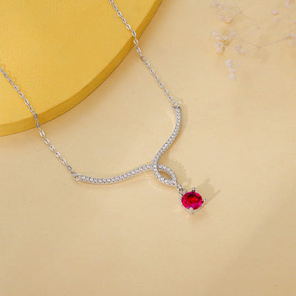 Silver Red Rebel Necklace