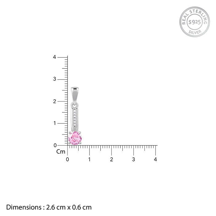 Silver Pink Glam Pendant With Link Chain - view 5