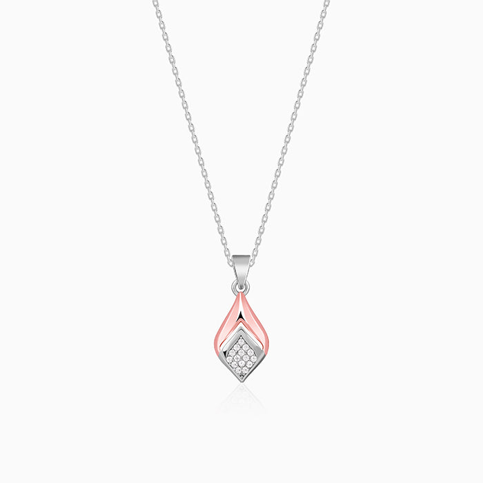 Dual Tone Majestic Rhombus Pendant With Link Chain - Image 1