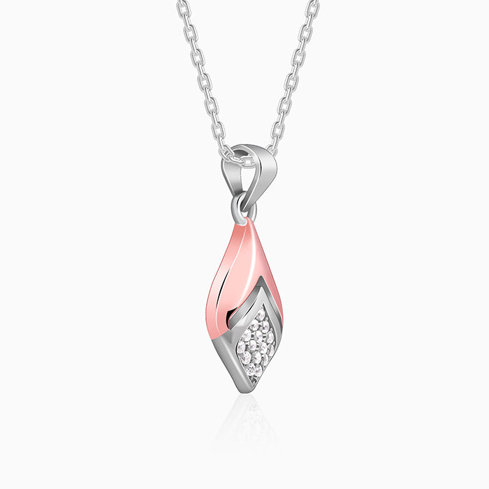 Dual Tone Majestic Rhombus Pendant With Link Chain - view 4