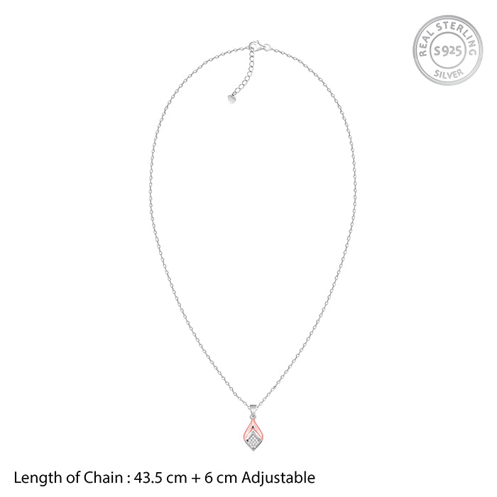 Dual Tone Majestic Rhombus Pendant With Link Chain - view 6