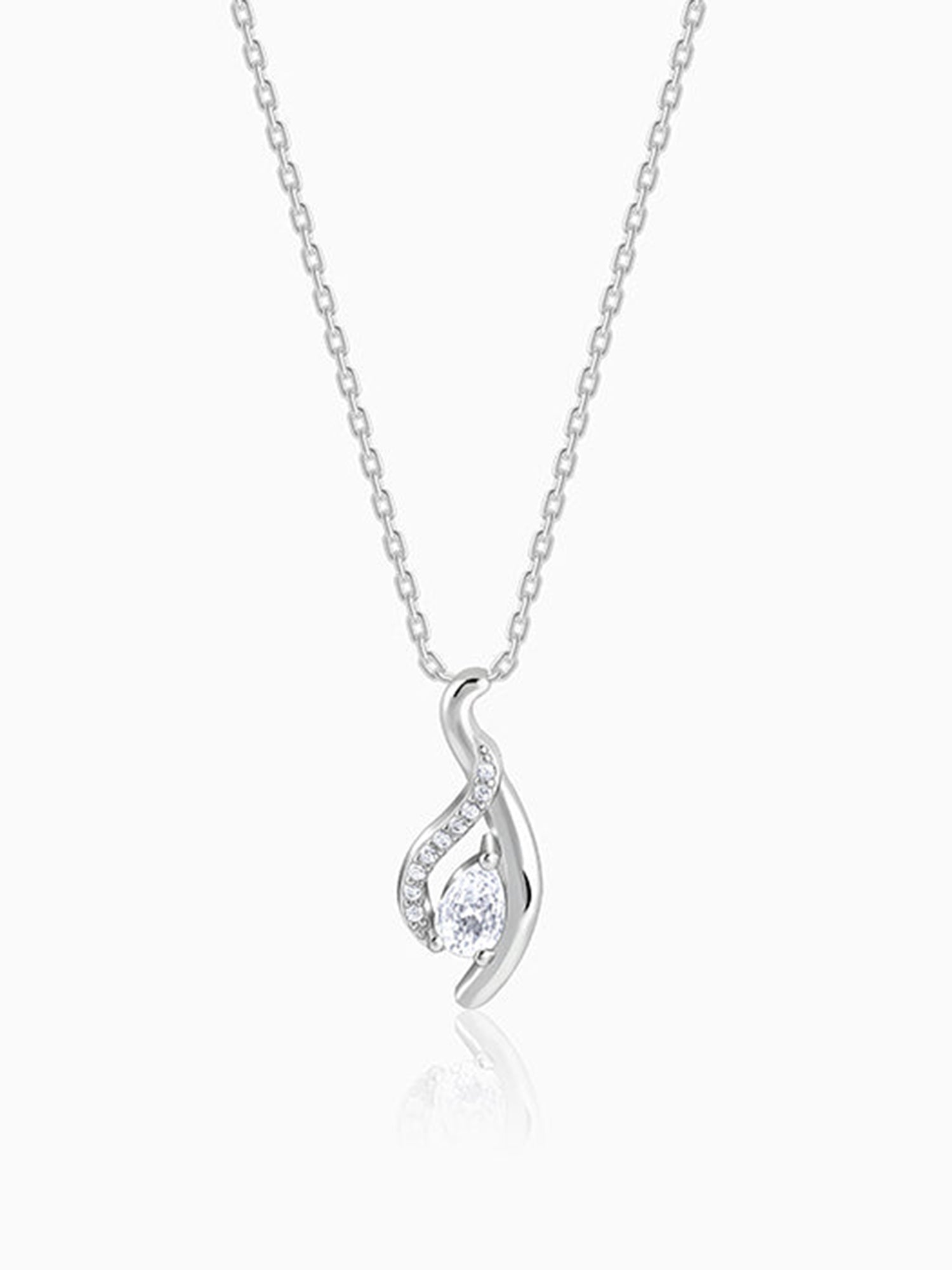 Silver Dancing Swirl Pendant with Link Chain